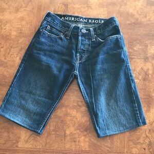 🌻2/$25🌻American Eagle Outfitters Men's Dark Blue Denim Shorts Sz 26",fits 28"